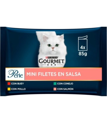 GOURMET PERLE DELICIAS EN SALSA POLLO-BUEY 6X50GR