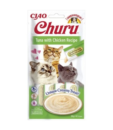 CHURU CAT ATUN Y POLLO 4X14GR