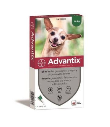 ADVANTIX 4 PIPETAS PERRO 1-4KG.