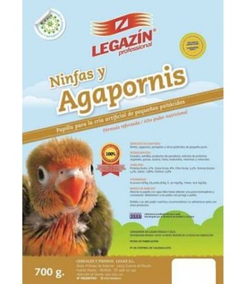 LEGAZIN PAPILLA NINFA Y AGAPORNIS 700GR