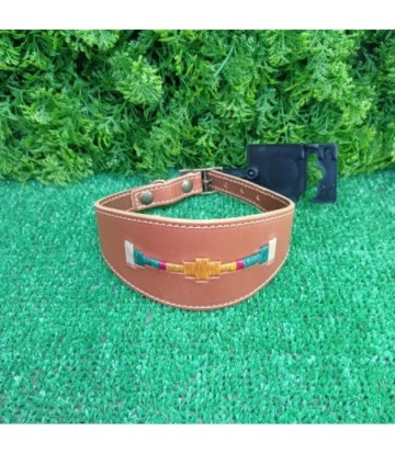 COLLAR GALGO PIEL BORDADO ARGENTINO T-M