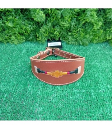 COLLAR GALGO PIEL BORDADO ARGENTINO T-S