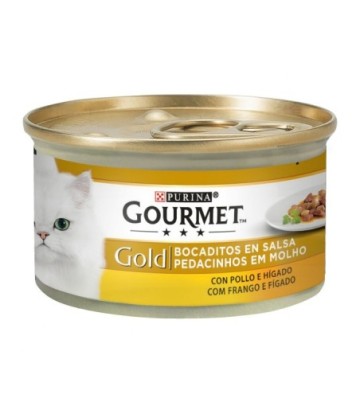 GOURMET GOLD BOCADOS EN SALSA POLLO/HIGADO 85GR