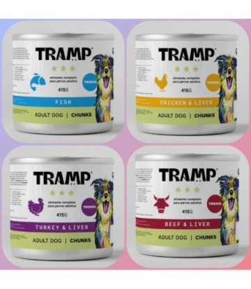 TRAMP DOG CHUNKS CHICKEN WITH LIVER 415GR