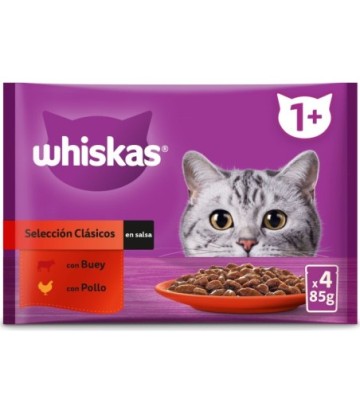 WHISKAS SELECCION CARNE SALSA 4X85GR