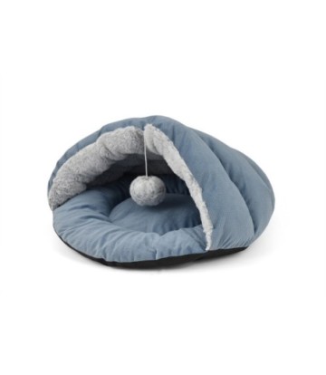 CAMA CUEVA AZUL CON PELOTA 45X43X25CM