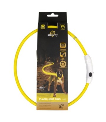 DUVO SEECURITY COLLAR LED NYLON AMARILLO 65CM