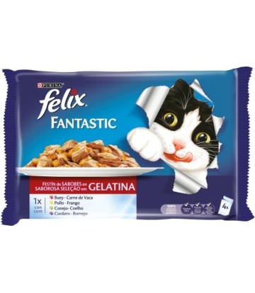 FELIX FANTASTIC GELATINA FESTIN DE CARNES 12X85GR