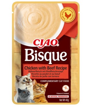 CHURU CAT BISQUE  POLLO CON TERNERA 40GR