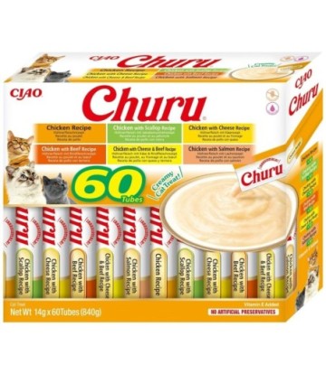 CHURU CAT CAJA VARIEDADES POLLO 60X14GR