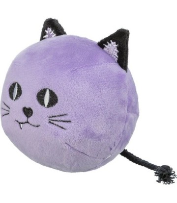 GATO HALLOWEEN MORADO CON SONIDO 10CM