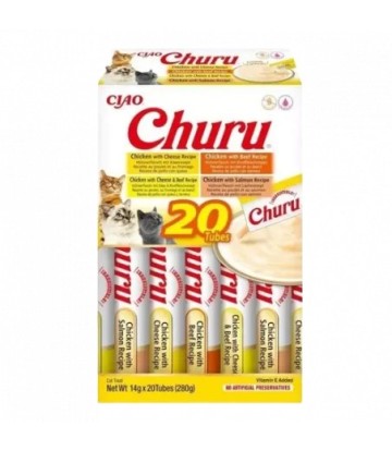 CHURU CAT CAJA VARIEDADES POLLO CON TERNERA 20X14G