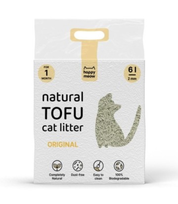 HAPPY MEOW ARENA TOFU GATOS  ORIGINAL 6L