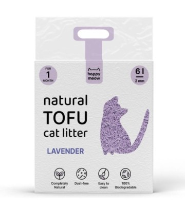 HAPPY MEOW ARENA TOFU  GATOS LAVANDA 6L