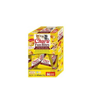 CHURU CAT FUN BITES POLLO CON QUESO 8X12GR