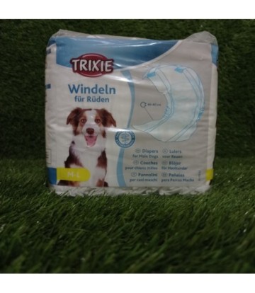PAÑALES PARA PERROS MACHOS M-L 40-60CM 12UDS