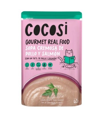 SOPA CREMOSA GATO POLLO Y SALMON 40GR