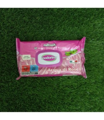 INODORINA TOALLITA REFRESH AGUA DE ROSAS 40UD