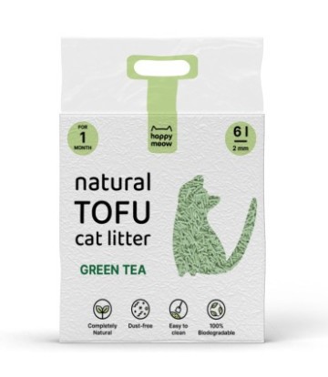 HAPPY MEOW ARENA DE TOFU GATOS CARBON ACTIVO 6L