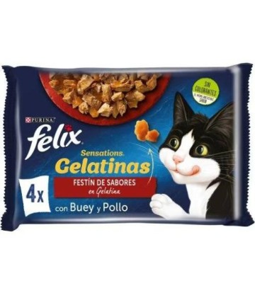 FELIX SENSATIONS FESTIN SABOES GELATINA 4X85GR