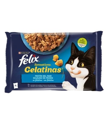 FELIX SENSATIONS FESTIN MAR GELATINA 4X85GR