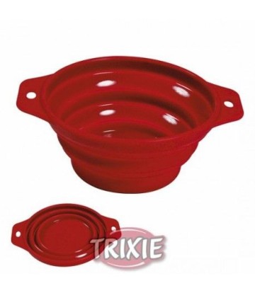 COMEDERO DE VIAJE SILICONA PLEGABLE ROJO 500ML